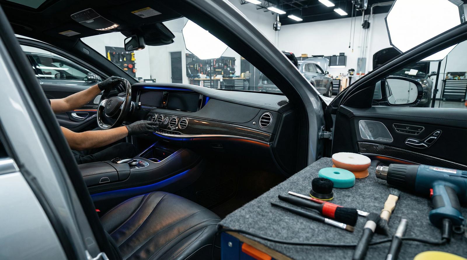 每日大赛改装视频-碳纤维内饰改装